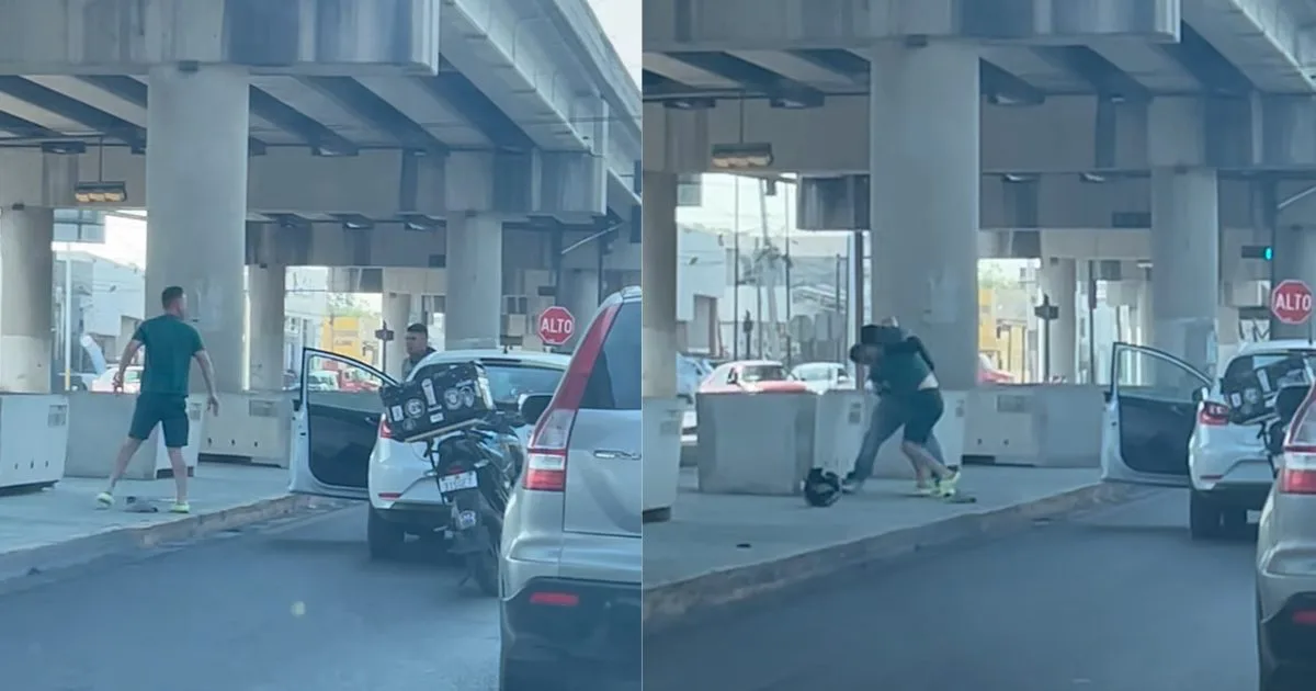 Pelea entre automovilista y motociclista causa caos en avenida Lincoln de Monterrey