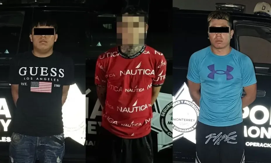 Tres jóvenes detenidos por homicidio en el centro de Monterrey