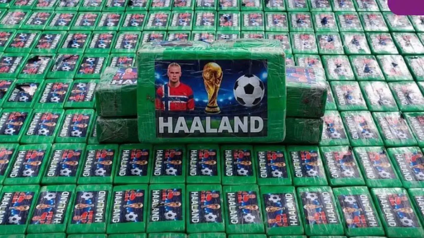Cocaína incautada en Ecuador presenta estampas de Erling Haaland