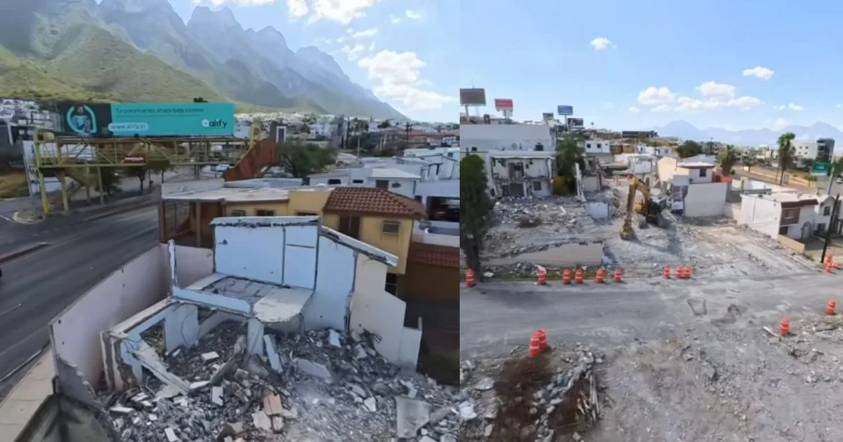 Avanza demolición de viviendas en la Rotonda de las Casas en Monterrey