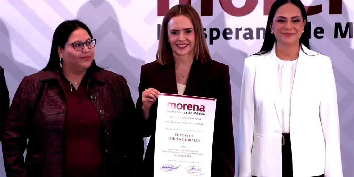 Morena designa a Clara Luz Flores como coordinadora en Nuevo León ante críticas internas