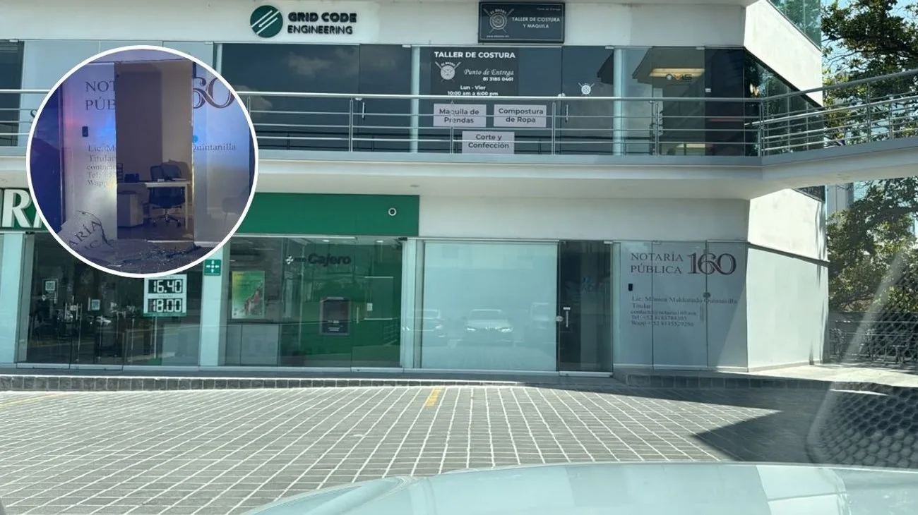 Roban caja fuerte y documentos de notaría en Monterrey